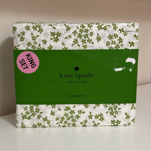kate spade Other - Kate Spade Green Floral King Sheet Set NEW